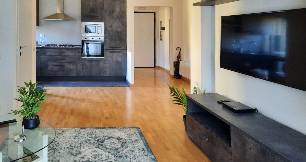 Living room and kitchenette